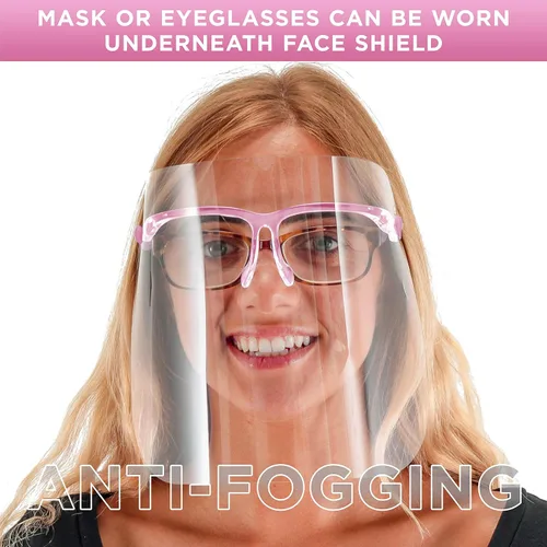 Miniatura 4 de TCP Global Salon World Protectores Faciales de Seguridad con Marcos de Gafas Rosas (Paquete de 4) - Protectores Faciales Completos Ultra