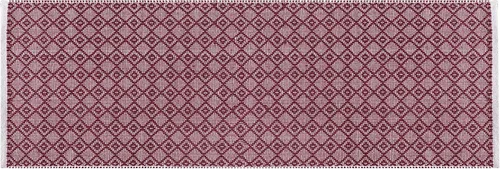 Miniatura 12 de Alfombra de algodón tejida con diamantes de 2 x 3 pies, color beige, antideslizante, decorativa, duradera, bohemia, ideal para entrada, cocina