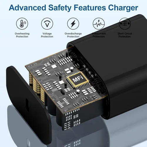 Miniatura 4 de Cargador USB C para Apple Watch, [certificado MFi] Cargador magnético rápido para iPhone, cable de carga USB C de 6 pies de largo y bloque