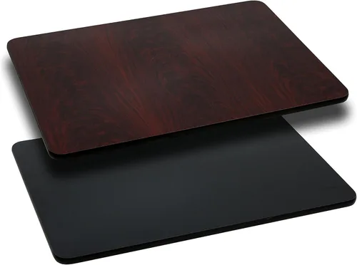 Miniatura 34 de Flash Furniture - Tapa de mesa de resina brillante de 30.0 x 48.0 pulgadas, con borde caído de 2.0 pulgadas de grosor Natural/Nogal