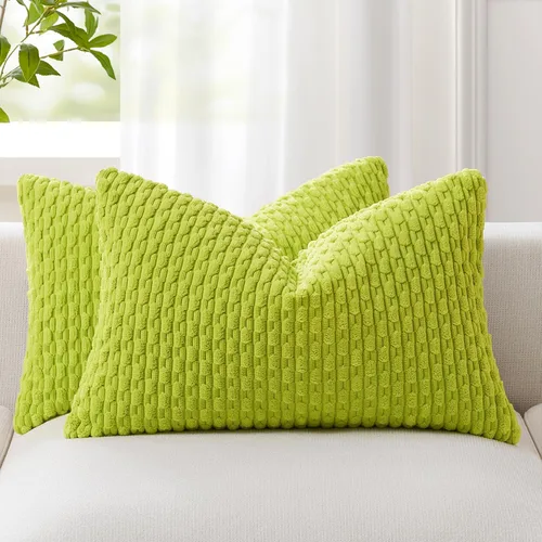 Miniatura 108 de Kevin Textile - Juego de 2 fundas de almohada decorativas de pana de 22 x 22 pulgadas, suaves, estilo bohemio, a rayas, decoración moderna del hogar