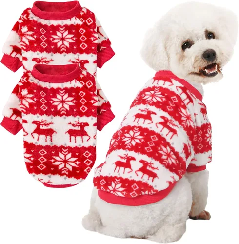 Miniatura 12 de Suéter para Perro, Paquete de 2 o 3 Suéteres para Perros Pequeños y Medianos o Gatos, Ropa Cálida de Franela Suave para Mascotas para Perros Hembra