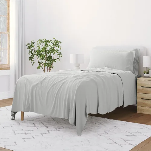 Miniatura 29 de Merit Linens Juego de sábanas de microfibra sólida ultra suave con fundas de almohada adicionales, tamaño individual, aguamarina