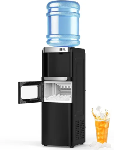 Dispensador de agua Electactic con función de máquina de hielo, enfriador de agua caliente y fría para carga superior para botella de 5 galones -