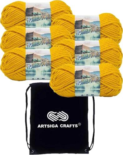 Miniatura 33 de Lion Brand Hometown New York White 135-100 (3 madejas - mismo lote de tinte) #6 S Bulky - Hila acrílica para crochet y tejer con bolsa para proyectos