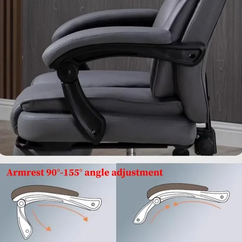 Miniatura 6 de GIZNXBA Silla de oficina reclinable, silla de oficina grande y alta con reposabrazos y respaldo ajustables, respaldo alto, silla ejecutiva grande