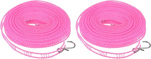 Miniatura 15 de uxcell Tendedero portátil, de nailon de 26.24 pies, resistente al viento, antideslizante, cuerda de lavado para patio, viajes al aire libre, Azul