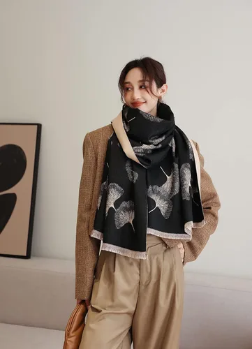 Miniatura 28 de iCuviy Bufanda grande de moda para invierno, chales y envolturas para mujer, extra suave, sensación de cachemira, bufandas frías para mujer