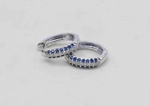 Miniatura 3 de Dazzlingrock Collection Juego de pendientes de aro para mujer, oro blanco de 14 quilates