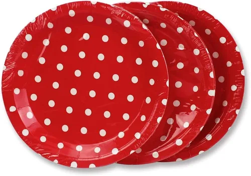 Miniatura 4 de Platos de Navidad con copos de nieve, platos desechables de papel rosa iridiscente con purpurina hexagonal temática de nieve, suministros de fiesta