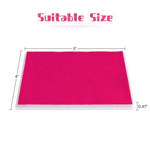 Miniatura 2 de Almohadilla de tinta, 5 x 4 pulgadas, lavable, no tóxica, almohadilla para sello de huellas de bebé, color rosa Rosado