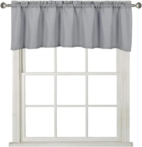 Miniatura 15 de Cortinas de baño gris de Home Queen con textura gofre para ventana de cocina pequeña, repelente al agua, bolsillo de barra, corta, 61 cm x 61 cm