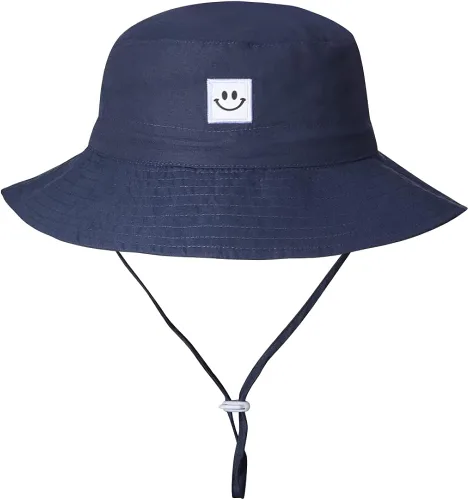 Miniatura 3 de MaxNova Sombrero de sol para bebé, cara sonriente, UPF 50+ para niños y niñas, de 0 a 7 años