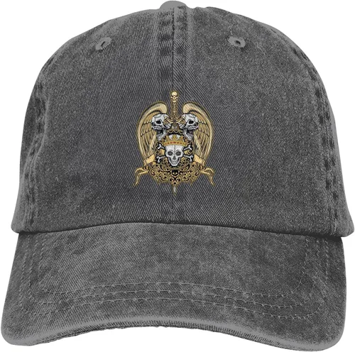 Miniatura 9 de Cowboy Hat Trendy Hats for Man and Women Djustable Four Season Outdoor Baseball Cap of Hell Skull with Angel Deep Heather