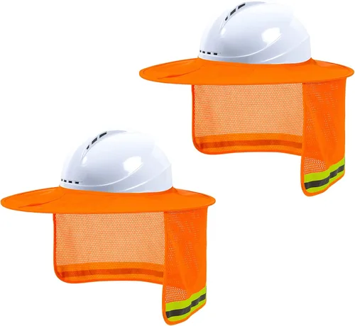 Miniatura 17 de Parasol para Casco Duro, Visera de Alta Visibilidad con Protección para el Cuello con Tira Reflectante, Accesorios para Casco Duro, Visera Completa