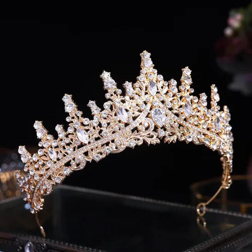 Miniatura 4 de Tiara de princesa de cristal de la reina – Diadema con coronas de diamantes de imitación para cumpleaños, bodas, Halloween, bailes, concursos