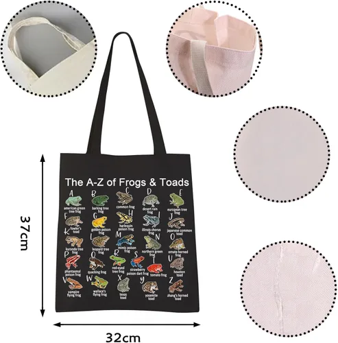 Miniatura 4 de VAMSII Bolso de mano con diseño de rana y sapo, bolsa estética para mujeres y niñas de la A-Z of Frogs & Toads