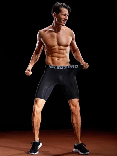 Miniatura 5 de NELEUS Paquete de 3 pantalones cortos de compresión para hombre