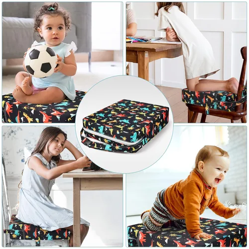 Miniatura 5 de Asiento elevador para niños pequeños para silla de cocina, mesa de comedor, lavable, grueso, resistente, silla elevadora portátil para niños Negro