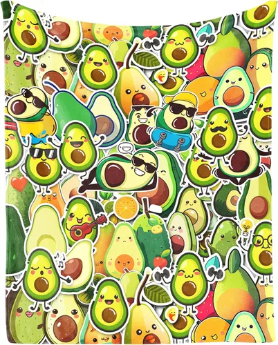 Miniatura 16 de Manta de aguacate – suave, mullida y cálida – Manta pequeña de 30 x 40 pulgadas para sofá, oficina, verde lindo regalo para niñas y niños