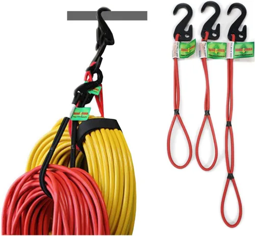 Miniatura 9 de Cordones para enganchar y colgar - Cordones de almacenamiento y organización - para colgar mangueras, cables, escaleras, bicicletas, herramientas
