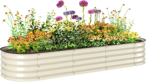 Miniatura 11 de Outsunny Cama de Jardín Elevada con 3 Jardineras, Soporte de Plantas de Madera con Orificios de Drenaje, para Verduras, Hierbas y Flores, Gris
