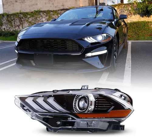 ROXX Conjunto de faros delanteros LED completos para Ford Mustang 2018, 2019, 2020, 2021, 2022, solo lado izquierdo, proyector de luz alta y baja
