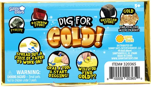 Miniatura 6 de Sunny Days Entertainment Kit de excavación de oro, juguete de ciencia misteriosa para niños, recuerdo de fiesta, bolsas de regalo, regalo del día