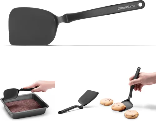 Miniatura 4 de Dreamfarm Mini Chopula - Espátula antiadherente, súper flexible, con borde plano fuerte para separar alimentos, 9 pulgadas, color negro