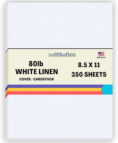 Miniatura 44 de 100 hojas de papel de cubierta de lino blanco brillante 80# – 4.5 x 6.5 pulgadas, invitación 1/2 pulgada más pequeña que 5 x 7 – peso de tarjeta