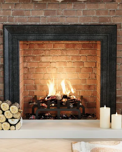 Miniatura 7 de GarveeTech Rejilla para chimenea de 17 pulgadas, rejilla de troncos de acero sólido de 3/4 pulgadas con 6 patas de soporte, 5 barras