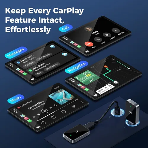 Miniatura 7 de Car Wireless CarPlay Adapter for BMW X5/X6 M 2021 2022 2023 2024 2025, Plug & Play, Play Stable Connection No Latency, Converts Wired to