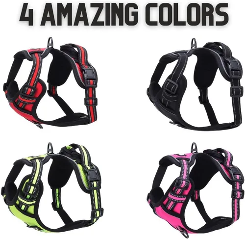 Miniatura 9 de ROOSK Arnés para perro Sin tirones, reflectante, ajustable en 4 direcciones con soporte para bolsa de excrementos Máxima comodidad, suave