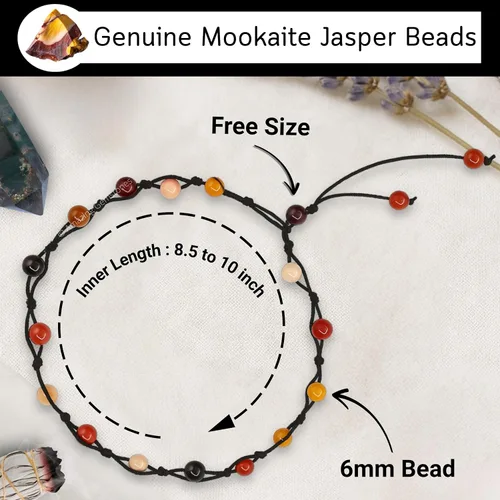 Miniatura 177 de Amazing Gemstone Crystal Anklet Ankle Bracelets for Women - Waterproof Beaded Healing Crystal Anklets, Plus Size Chakra Gemstone Bead Anklet