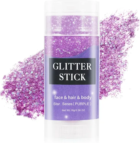 Miniatura 26 de MEICOLY Barra de purpurina corporal de Mardi Gras, barra de purpurina para el cabello para mujeres y niños, accesorios de atuendo de Mardi Gras