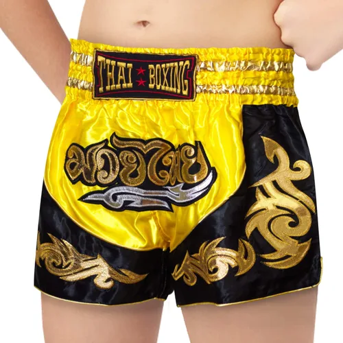 SIAMKICK Pantalones cortos de Muay Thai para niños (4 años a 10 años), boxeo, kickboxing, artes marciales mixtas para niños y niñas