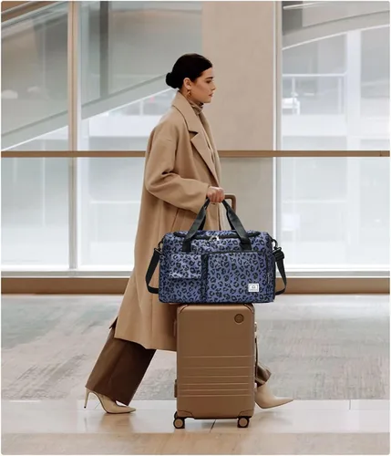 Miniatura 97 de Pequeña bolsa de gimnasio para mujer, bolsa de viaje con compartimento para zapatos