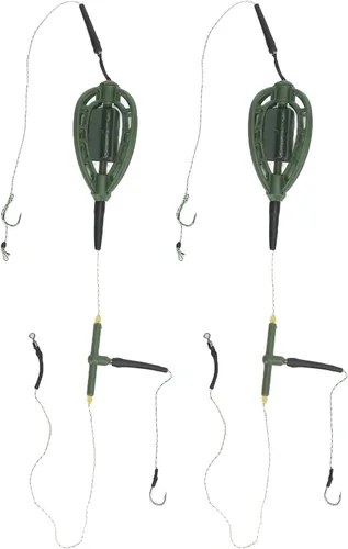 Alimentador de jaula de cebo de pesca de carpa con plataformas de gancho de alambre, dispositivo de trampa de anidación de línea larga de estilo