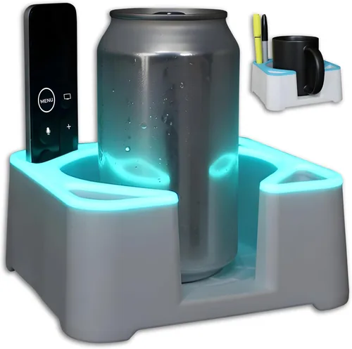 Miniatura 10 de MugBrick - Portavasos de silicona portátil para escritorio, sofá y cama. Apto para lavavajillas, soporte para bebidas antiderrames para oficina, (A)