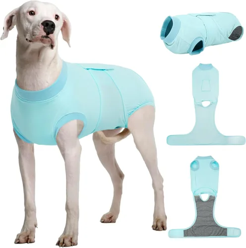 Miniatura 21 de Kuoser Traje de recuperación para perros, traje suave de esterilización para perros para recuperación de cirugía femenina, traje de recuperación