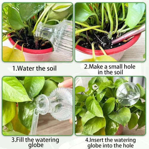Miniatura 4 de Gddochn 12 piezas, globos de riego transparentes para plantas, bombillas de riego automático de plástico para jardín, globos de riego automático