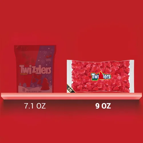 Miniatura 7 de Caramelos de regaliz de cereza de Navidad, paquete de 9 onzas, golosinas festivas en forma de árbol en un paquete sellado de fábrica, gran relleno