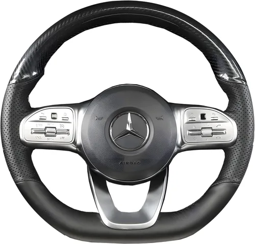Funda para volante cosida a mano para Mercedes Benz A W177/B W247/C W205/E W213/S W222/CLA C118/GLE V167/CLS C257/GLC C253/G W463 2018-2021