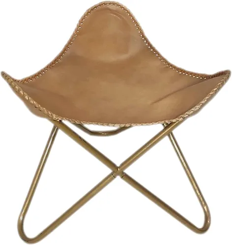 Miniatura 43 de Pie plegable de mariposa de cuero Acento de salón, camping, caminar, caza, senderismo, pesca, viajes (beige)