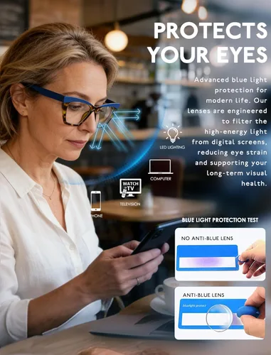 Miniatura 5 de MODFANS Gafas de lectura de gran tamaño 0.5 para mujer, paquete de 4 lectores grandes para mujer, lentes de lectura extra anchos con bloqueo de luz