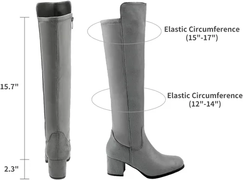 Miniatura 3 de DREAM PAIRS Botas a la rodilla, de tacón alto, para mujer