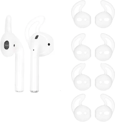 Miniatura 11 de 5 pares de almohadillas de silicona compatibles con AirPods 1 y 2, almohadillas antideslizantes y anticaídas de silicona suave para auriculares
