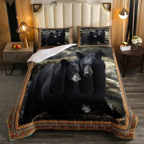 Miniatura 7 de Erosebridal Juego de edredón rústico de ciervos para niños, adolescentes y adultos, juego de ropa de cama tamaño individual con temática de caza
