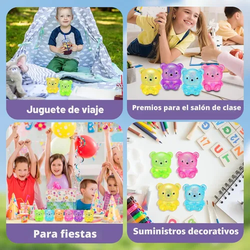 Miniatura 7 de 12Pack Juguetes de Apretar Esponjosos, Linda Pelota de Oso para Apretar, Bolas de Estrés para Alivio del Estrés, Juguetes para Tirar y Estirar