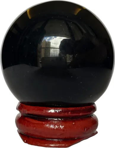 Escultura de esfera de adivinación de cristal curativo de obsidiana negra de 1.575 pulgadas, bola de piedras preciosas, Feng Shui Chakra Aura,